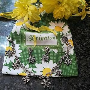 Brighton Snowflakes Charm bracelet & Earrings